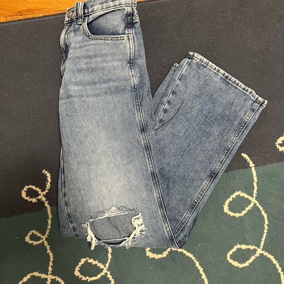 PacSun Medium Blue High Rise Ripped Baggy Jeans Women's 26 NWOT - Picture 5 of 6